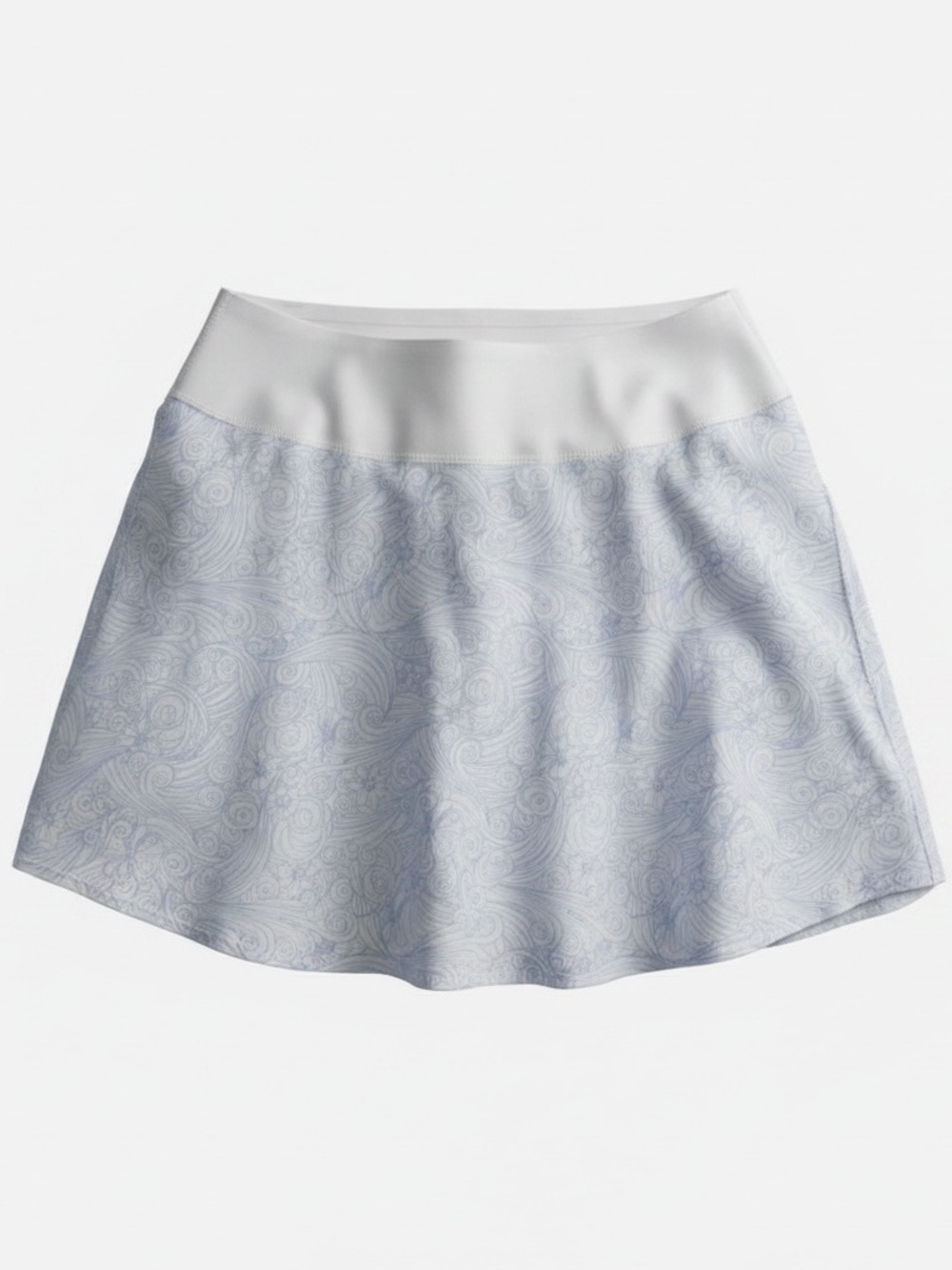 Puma White and Light Blue Swirl Skater Skirt
